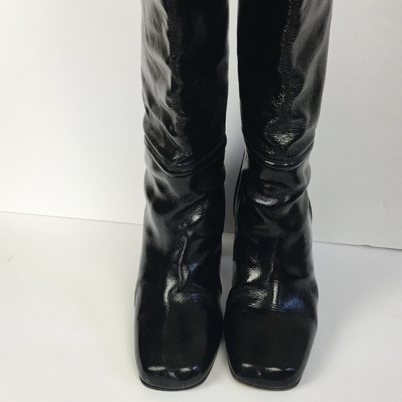 MARNI Made In Italy Designer Patent Leather Knee Boots In Black Size 41 (US11) - Picture 5 of 14